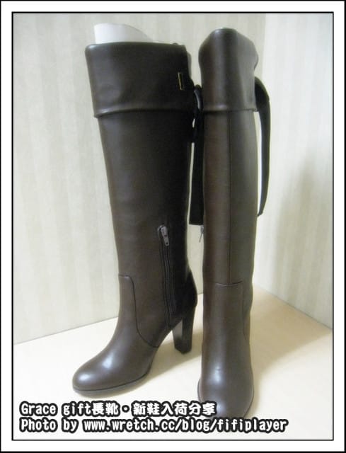 《敗家》花猴控之Grace gift甜美緞帶可反折膝上靴