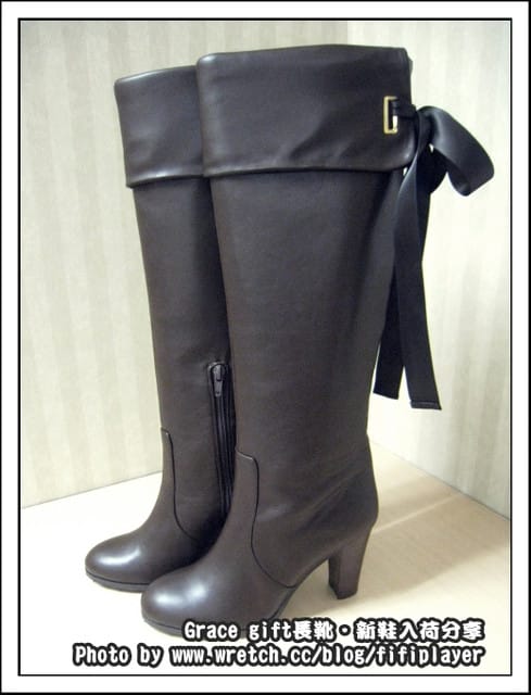 《敗家》花猴控之Grace gift甜美緞帶可反折膝上靴