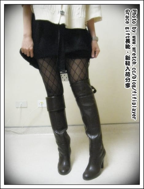 《敗家》花猴控之Grace gift甜美緞帶可反折膝上靴