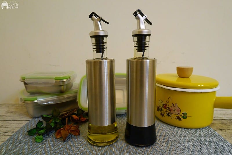 廚房好用小物推薦|品幸福-質感不鏽鋼玻璃油壺罐,304不鏽鋼保鮮盒