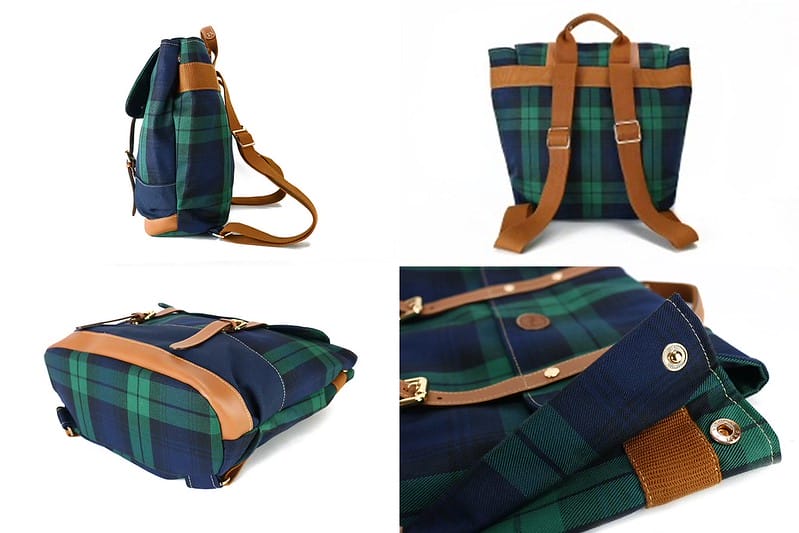 Muni經典格紋率性後背包