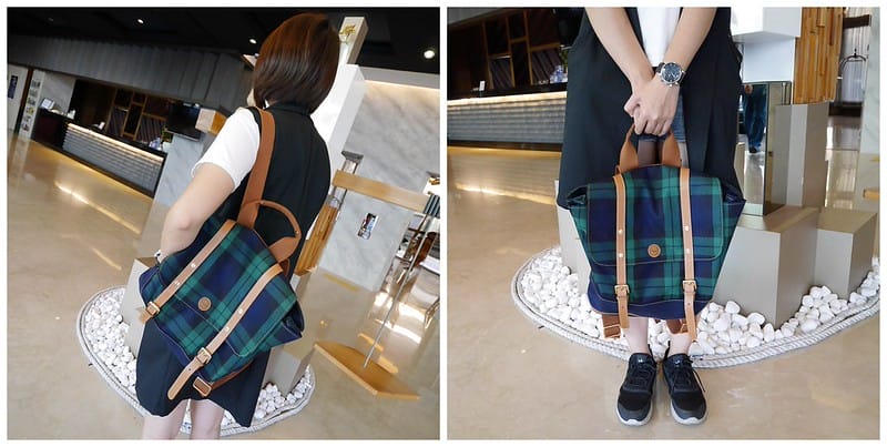 Muni經典格紋率性後背包