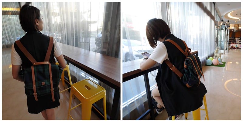 Muni經典格紋率性後背包