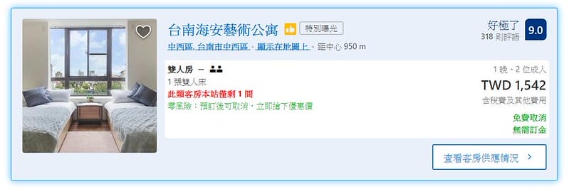 台南民宿推薦｜台南海安藝術公寓