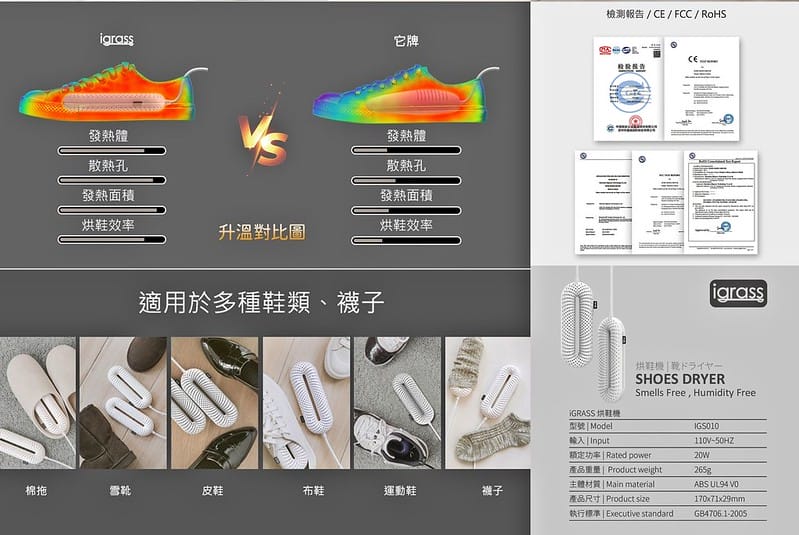 酒窩小姊開箱日常|igrass攜帶式烘鞋機