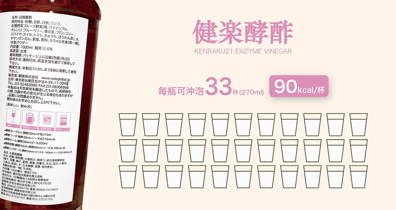 團購|健樂21酵酢,八倍高效濃縮,豐富營養價值,居家必備健康飲品,酸甜順口好喝~(健樂青梅酵酢/健樂蘋果酵酢)可做氣泡水,梅漬南瓜,梅漬小番茄,果醋沙拉 - 第8張圖 p5