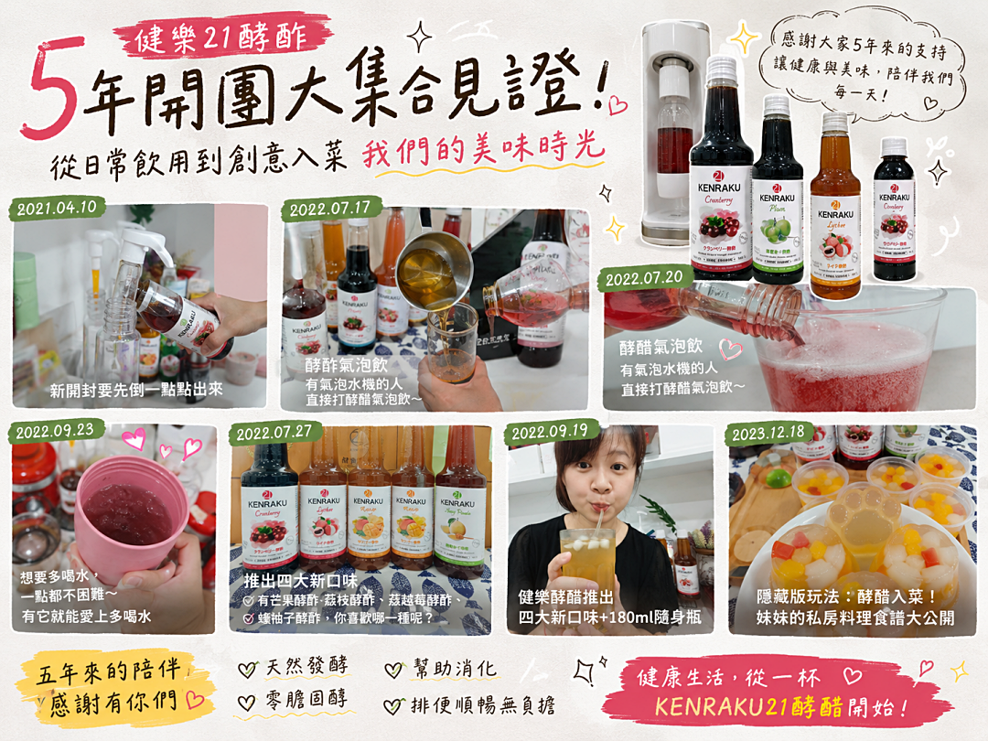團購｜喝了5年的心得分享．能夠收服咖啡手搖控的KENRAKU21 健樂酵酢 隱藏版百變喝法、私房料理食譜大公開！（2026五週年續團）