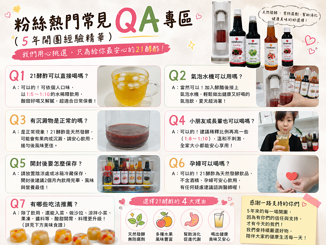 團購｜喝了5年的心得分享．能夠收服咖啡手搖控的KENRAKU21 健樂酵酢 隱藏版百變喝法、私房料理食譜大公開！（2026五週年續團）