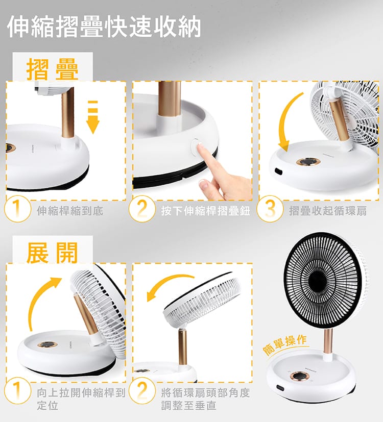 【NICONICO】12吋美型DC摺疊遙控循環扇(NI-DC1012)