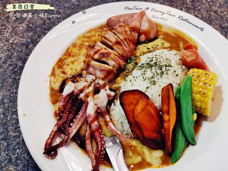酒窩小姊吃虎尾虎尾美食 墨魚廚房 PASTACO&CURRYTACO雲林虎尾總店 手作咖哩飯 牛排 炸物專賣 人和食緣
