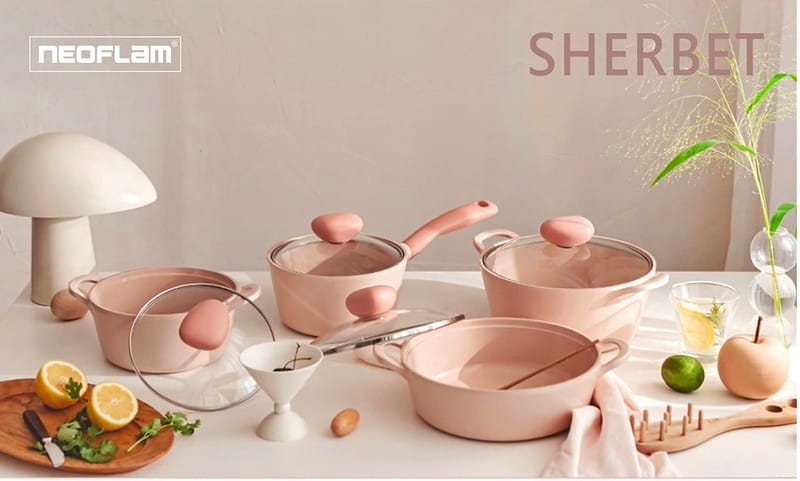 SS-Sherbet蜜桃雪酪系列 不沾鍋具組