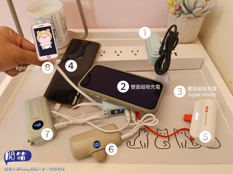 YOMIX優迷 八合一自帶線22W三孔快充10000mAh可拆插頭行動電源