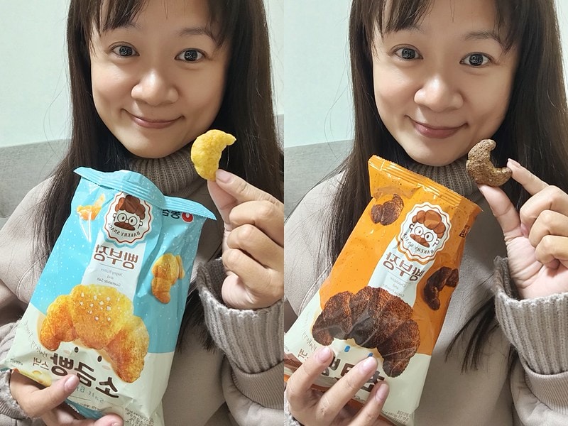 韓國零食/韓國餅乾/韓國牛角麵包餅乾/韓國牛角麵包造型餅乾/韓國可頌造型餅乾