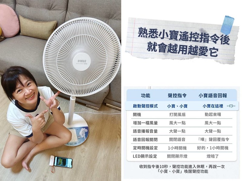 開箱|聲寶智慧聲控風扇,團購價只要22XX元,免藍芽、免網路、免APP、免設定,只要聲控「小寶小寶」就能實現真正的動口不動手(內文含組裝/使用示範/優惠資訊) - 第47張圖 SAMPO 14吋智能「聲控」3D循環DC馬達立扇 團購價NT$2,288