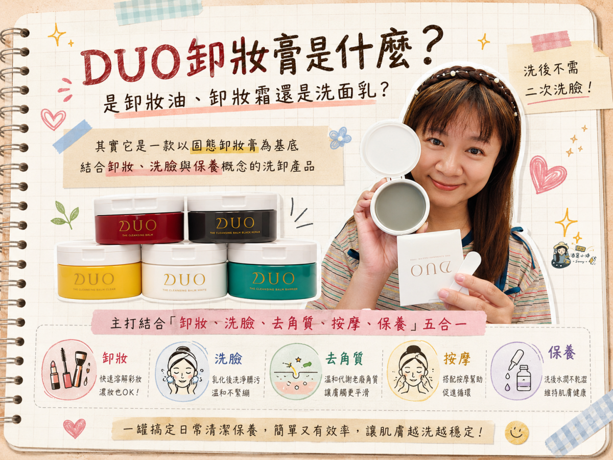 開箱&團購｜DUO卸妝膏日本藥妝人氣王！五效合一卸妝膏好用嗎？防曬需要卸妝嗎？紅罐、黑罐、黃罐怎麼選一次看